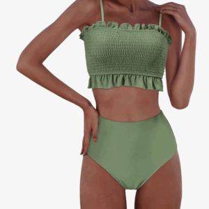 RXRXCOCO Womens Shirred Bandeau Bikini