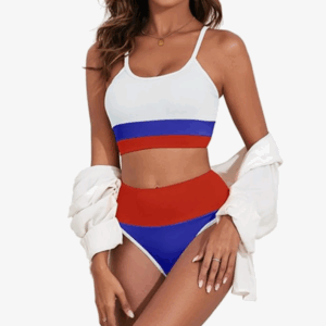 Adisputent High Waisted Ribbed Bikini