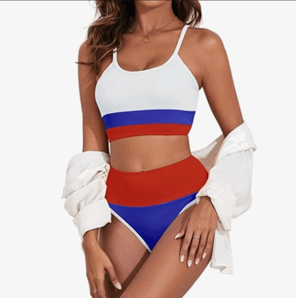 Adisputent High Waisted Ribbed Bikini