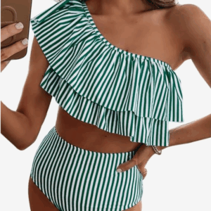 VIMPUNEC Ruffle One Shoulder Swimsuit