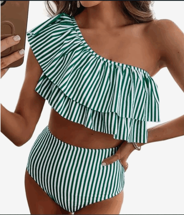 VIMPUNEC Ruffle One Shoulder Swimsuit