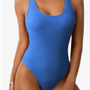 Limeeke One Piece Solid Ribbed Monokini