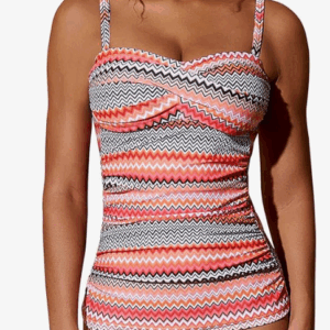 Shuangyu Ruched Tankini Bandeau Two Piece