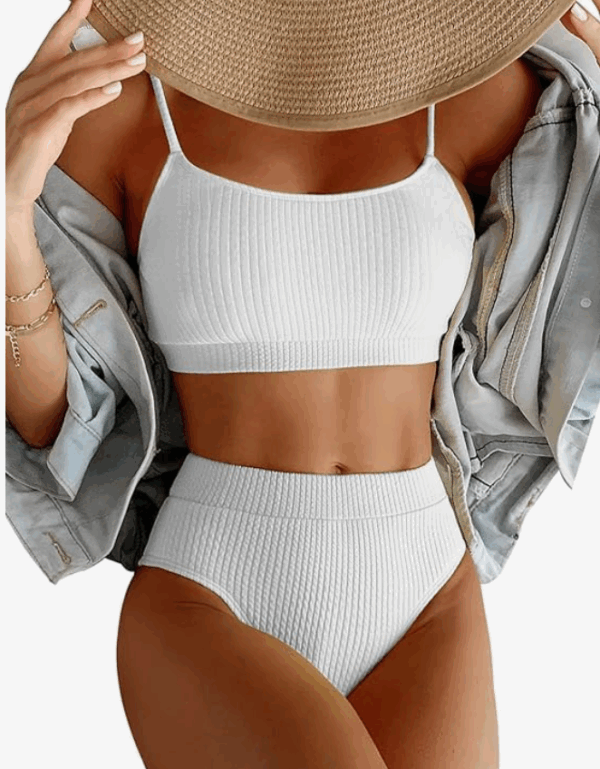 Lilosy High Waisted Ribbed Bikini