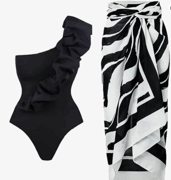 ODIZLI One Piece Swimsuit Plus Sarong